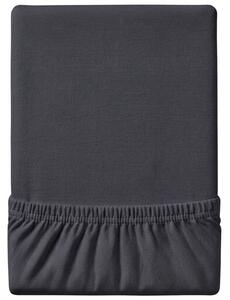 Cearsaf Jersey EXCLUSIVE cu elastic 90x200 cm gri inchis