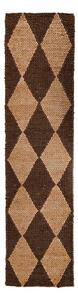 Covor tip traversă maro/în culoare naturală țesut manual din amestec de iută 80x230 cm Effie Diamond – Flair Rugs
