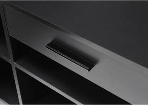 Birou gaming HIGHSCORE 3, negru, cu iluminare, 160x70x92 cm + comoda pe role, 125x45x60