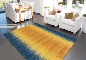 Covor Modern Sunset 8070,Galben Bleu, Inaltime fir 6 mm