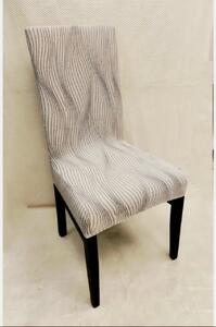 Set 6 huse elastice pentru scaune, model Jacquard, Bej deschis in dungi