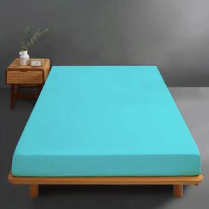 Husa pat tricot, bumbac 100%, dimensiunea 100x200cm, culoare blue