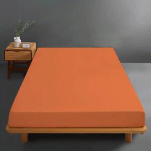 Husa pat tricot, bumbac 100%, dimensiunea 180x200cm, culoare portocaliu