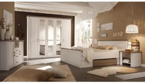 Set dormitor (pat, 2 noptiere, dulap), stejar truffle sonoma/ pin alb, LUMERA 200 x 180 cm