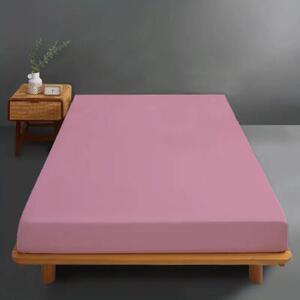 Husa pat tricot, bumbac 100%, dimensiunea 100x200cm, culoare roz