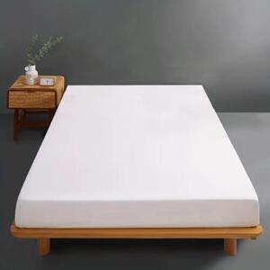 Husa pat tricot, bumbac 100%, dimensiunea 100x200cm, culoare alb