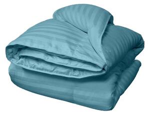 Pilota de iarna cu umplutura de lana, invelis damasc bumbac 100%, dimensiunea 140x210 cm, turcoaz