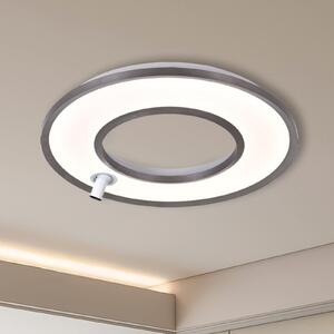Viokef Plafonieră LED Valeria, gri periat, Ø 60 cm, metal, Gri, Camera de zi / sufragerie, Aluminiu, Modern