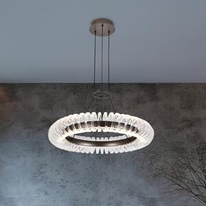 Viokef Lampă suspendată LED Alba, gri periat/transparent, Ø 60 cm, metal/acril, Transparent, Camera de zi / sufragerie, Plastic, Modern