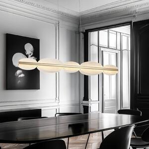 Viokef Lampă suspendată LED Evana, culoare argintie, lungime 120 cm, metal, Transparent, Camera de zi / sufragerie, Metal