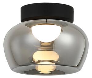 Viokef Plafonieră LED Nadia, Ø 38 cm, gri fumuriu, sticlă, Gri, Camera de zi / sufragerie, Sticlă