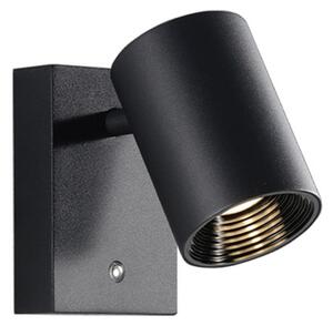 Viokef Aplică de perete LED Melina, negru, adâncime 12 cm, metal, dimabil, reglabil, Negru, Camera de zi / sufragerie, Aluminiu, Modern