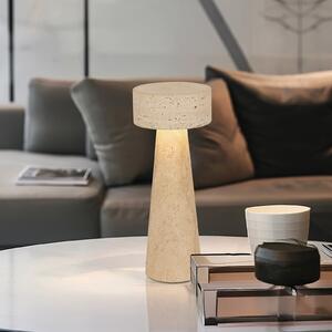 Viokef Lampa de masă cu LED Serenity, bej, înălțime 31 cm, piatră, Bej, Camera de zi / sufragerie, Piatră