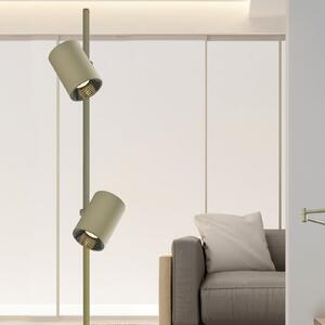 Viokef Lampadar LED Melina, verde măslin, înălțime 162 cm, metal, dimabil, reglabil, Verde, Camera de zi / sufragerie, Aluminiu, Modern