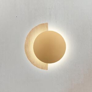 Viokef Aplică de perete LED Miranda, auriu/bej, înălțime 25 cm, piatră, Auriu / Alamă, Camera de zi / sufragerie, Piatră
