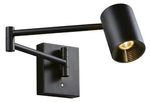 Viokef Aplică de perete cu LED Melina, negru, adâncime 55 cm, metal, dimabil, reglabil, Negru, Camera de zi / sufragerie, Aluminiu, Modern