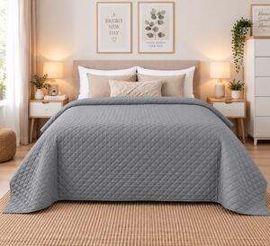 Cuvertură Matlasată Elite Home, Uni, 100% Microfibră, 200x220 cm, culoare gri