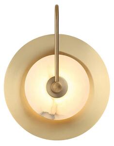 Viokef Aplică de perete LED Samira, alamă, Ø 25 cm, piatră artificială/metal, Auriu / Alamă, Camera de zi / sufragerie, Metal