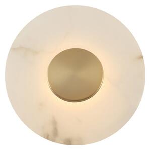 Viokef Aplică de perete cu LED Allison, auriu/alb, Ø 30 cm, metal, Auriu / Alamă, Camera de zi / sufragerie, Plastic