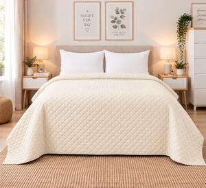 Cuvertură Matlasată Elite Home, Uni, 100% Microfibră, 200x220 cm, culoare ivoire
