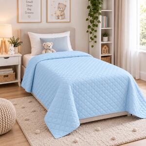 Cuvertură Matlasată Elite Home, Uni, 100% Microfibră, 150x210 cm, culoare albastru deschis