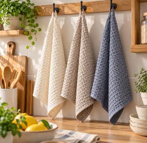 Set 3 Prosoape Bucătărie din Bumbac 100% – Blu, 35x60 cm
