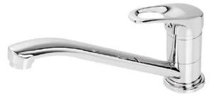 Baterie bucătărie ECO EC6, monocomandă, pipă lungă mobilă, crom lucios, cartuș ceramic 40 mm, racorduri incluse