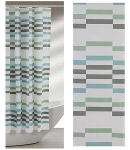 Perdea dus din vinil, model cu linii colorate (Dimensiuni perdea dus: 180x200 cm)