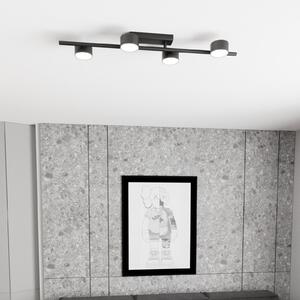 EMIBIG LIGHTING Spot de tavan Bet, lungime 80 cm, negru, metal, 4 becuri., reglabil, Negru, Camera de zi / sufragerie, Metal, Modern