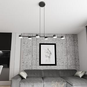 EMIBIG LIGHTING Spot de tavan, Megara, lungime 80 cm, metal, 6 becuri., reglabil, Negru, Camera de zi / sufragerie, Metal, Modern