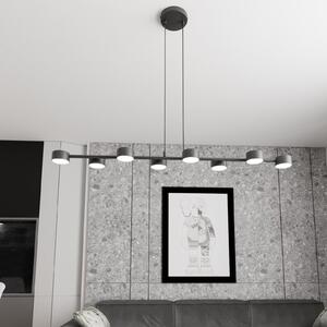 EMIBIG LIGHTING Spot de tavan Megara, lungime 100 cm, metal, 8 becuri., reglabil, Negru, Camera de zi / sufragerie, Metal, Modern