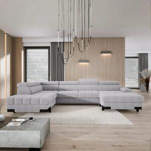 Coltar extensibil SELVA XL, sezlong stanga, stofa clasica gri - Austin
