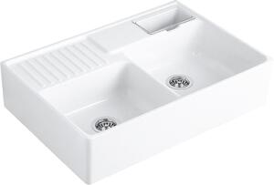 Villeroy & Boch Double-Bowl chiuveta din ceramica 89.5x63 cm alb 632391R1