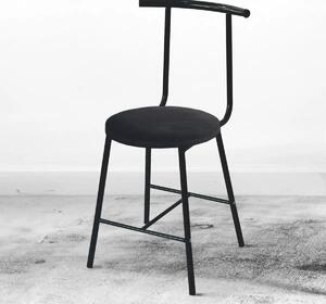 Scaune, Cafea Homs, cadru metal,nuc/negru