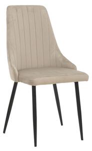 Scaun Azori catifea bej gri cu picioare metalice negre 49x55x85 cm