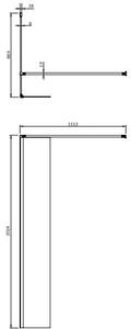 Omnires Marina cabină de duș 90x30 cm negru mat/sticlă transparentă MA9030BLTR