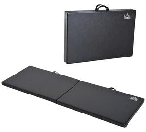 HOMCOM Tapet de Gimnastică Pliabil, Tapet Fitness Gros de 5 cm și Antialunecare, 180x60x5 cm, Negru | Aosom Romania
