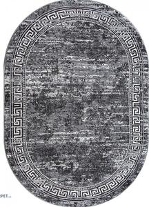 Covor Sufragerie Dormitor, Model Mira 24001 190, Oval, Gri 60x110