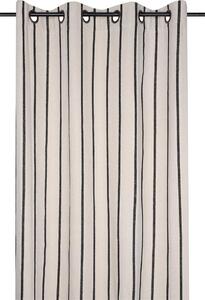 Perdea din bumbac cu inele TROP dungi negre, 135 x 260 cm