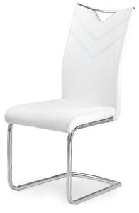 Scaun tapitat K224, alb/crom, piele ecologica/metal, 44X54X100 CM