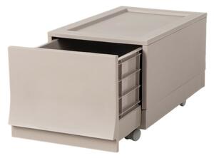 Cutie de depozitare modulară Wave Junior Wood curoți 43,4 x 27,2 x 22 cm, Îngust - 1 sertar - rotițe