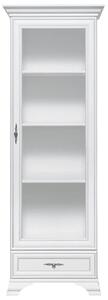 Vitrina pentru living IDENTO, alb, PAL/sticla, 70x43x210 cm