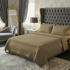 Lenjerie de pat creponata uni 100% BUMBAC –SAND-
