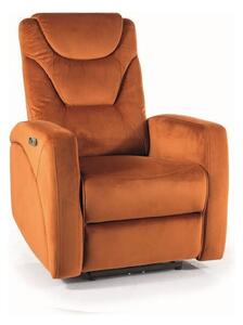 Fotoliu recliner KRONOS, stofa catifelata caramizie - Bluvel 4215, 79x
