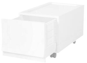 Cutie de depozitare modulară Wave Junior Snow curoți 43,4 x 27,2 x 22 cm, Îngust - 1 sertar - rotițe
