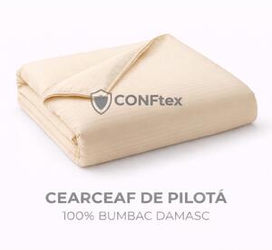 Cearceaf de Pilotă Damasc 100% Bumbac Crem