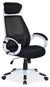 Scaun de birou Q-409, negru, stofa/plasa, 67x52x117/127 cm