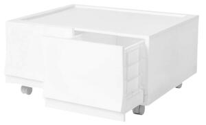 Cutie de depozitare modulară Wave twin Snow curoți 54,6 x 43,4 x 22 cm, Larg - 2 sertare - rotițe