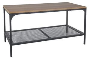 Masuta LEX L, stejar/negru, PAL laminat/metal, 90x45x45 cm