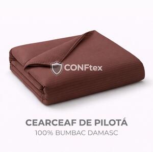 Cearceaf de Pilotă Damasc 100% Bumbac Maro